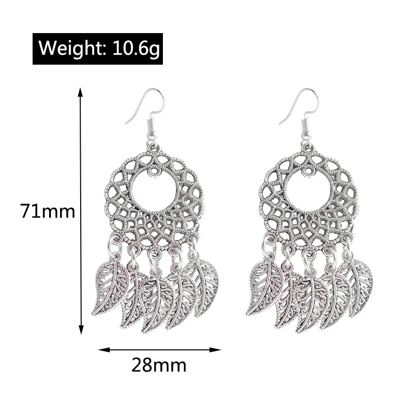 Aihua Mode Aussage böhmischen Vintage ethnischen großen runden Tropfen Ohrring lange geschnitzte Blumen Tropfen Ohrringe für Frauen – Detail 26