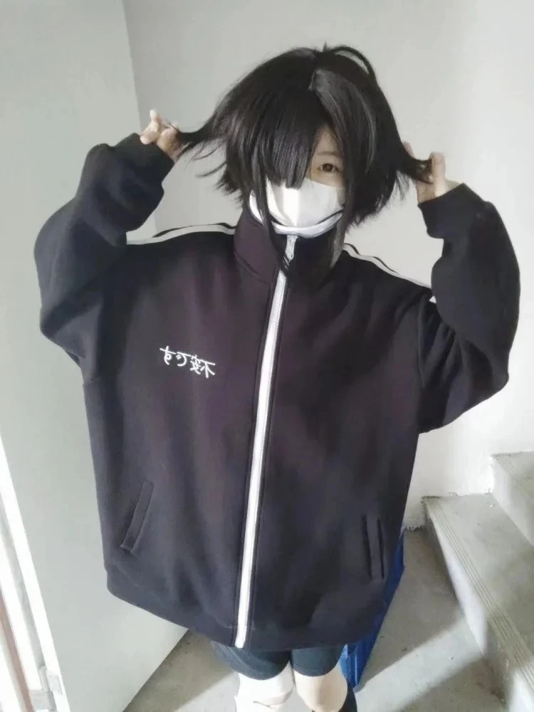 

Preppy Style Japanese Jackets for Women Stand Neck Zipper Casual Outwear Fashion Streetwear Oversized Coats Y2k Tops Ropa Mujer