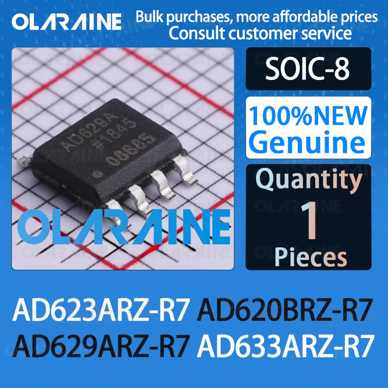 AD623ARZ-R7 AD620BRZ-R7 AD629ARZ-R7 AD633ARZ-R7 SOIC-8 Differential Instrumentation Special Purpose Amplifiers IC chip circuit