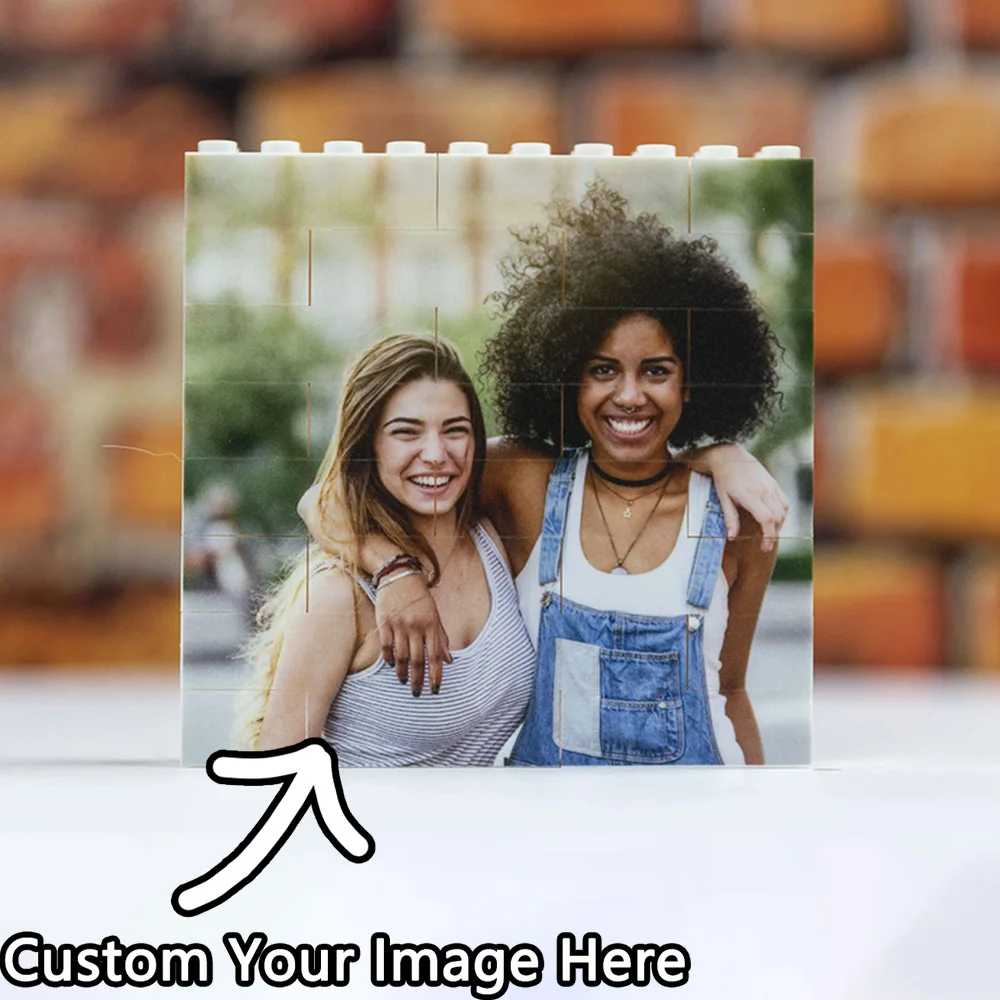 Personalized Building Bricks Photo Block - Square Small, Custom Photo Gift，Perfect for Special Occasions