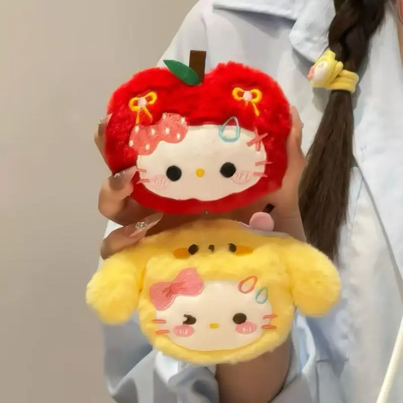

Japanese Style Sanrio Creative Fruits Hello Kitty Bag and Car Interior Accessories Decoration Cartoon Keychain Gifts for Girls