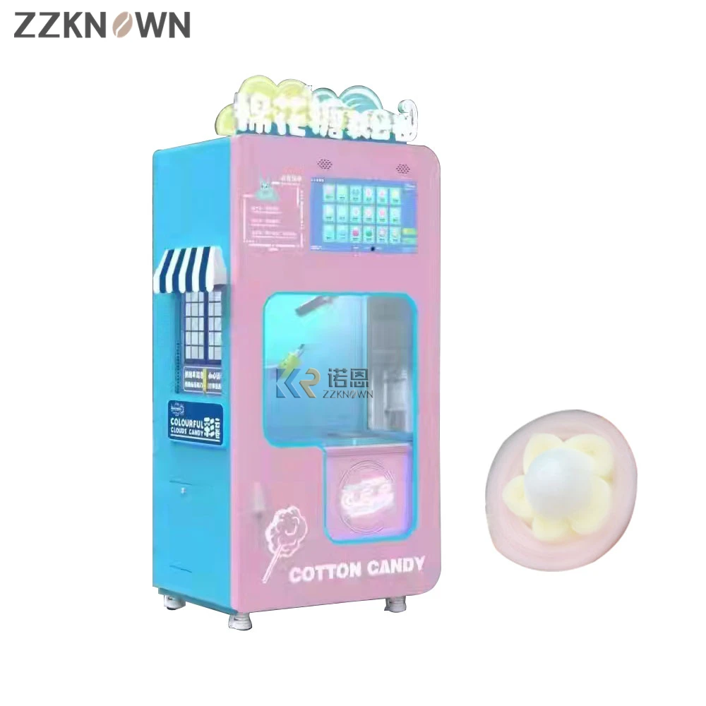 Automatic Cotton Candy Vending Machine Commercial Flower Shape Marshmallows Making Machine Vending