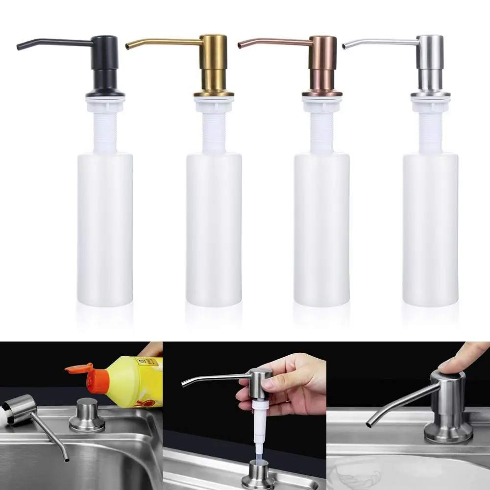 

Countertop Stainless Steel Detergent Bathroom Accessories Lotion Storage Bottle Sink Soap Dispenser Kitchen Supplies