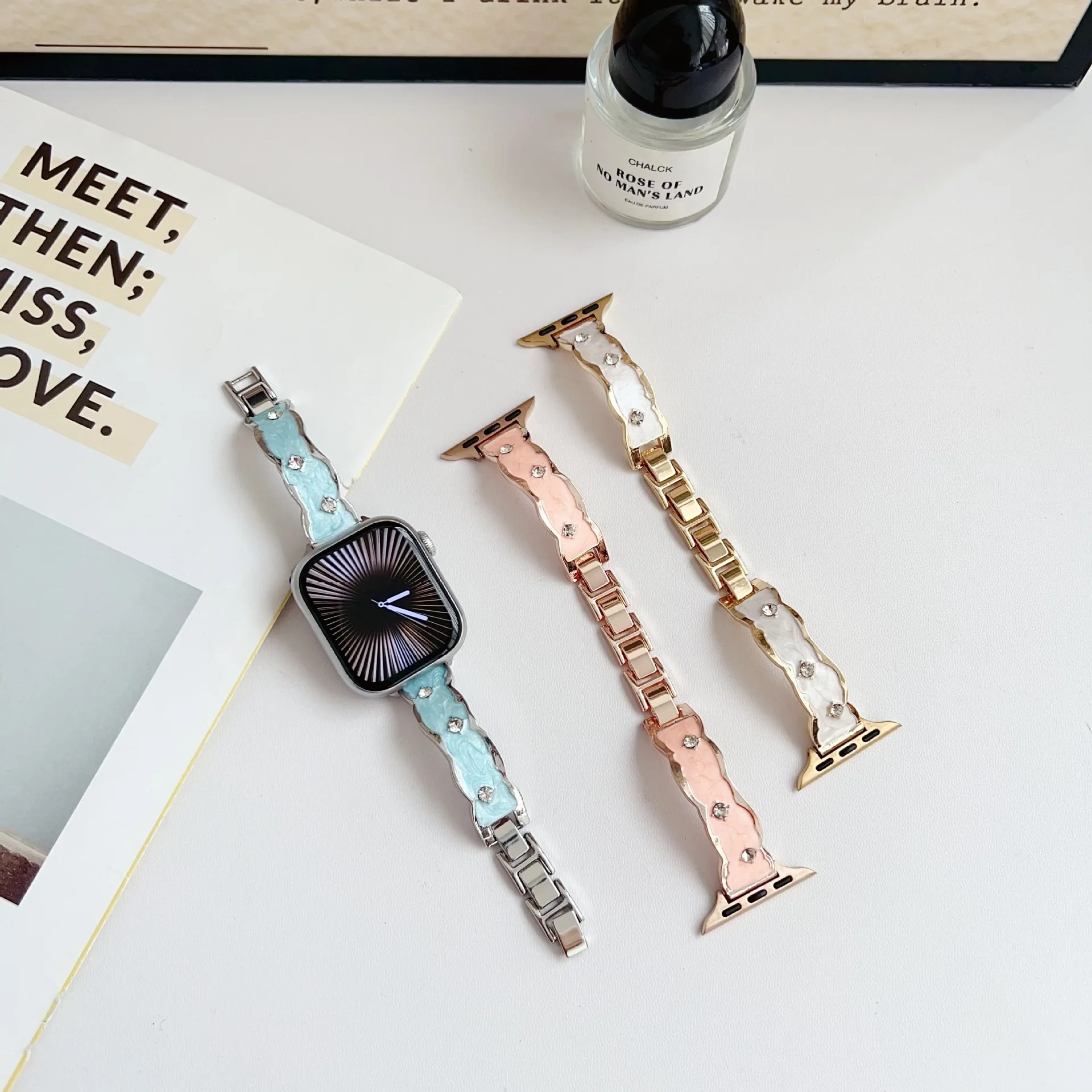 1 قطعة جديد المينا بالتنقيط النفط سوار حزام مناسبة ل 38/40/41/42/44/45/46/49 مللي متر أشرطة ساعة أبل ، متوافق مع Ultra/S10/9/8/7/6