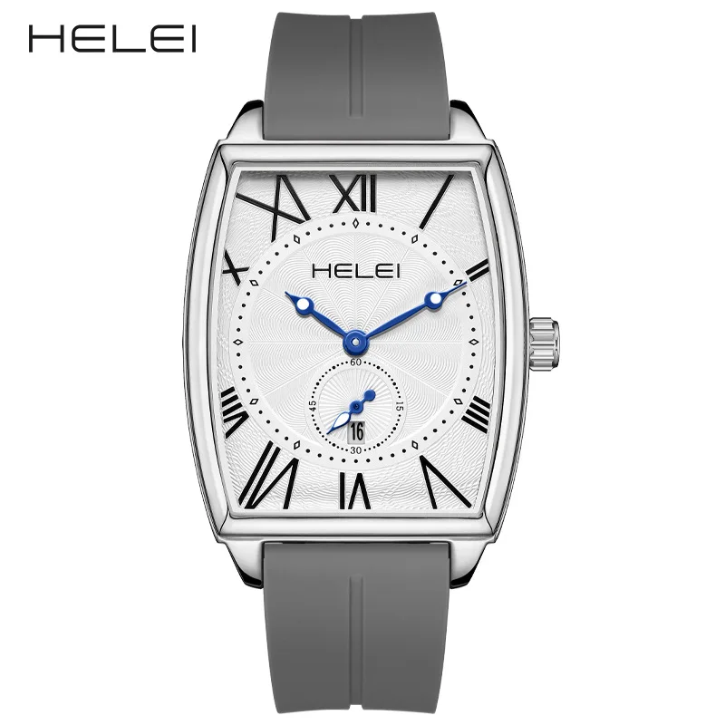 Live hot sale 2024 business men's watch waterproof quartz watch square watch ancient Roman digital watch