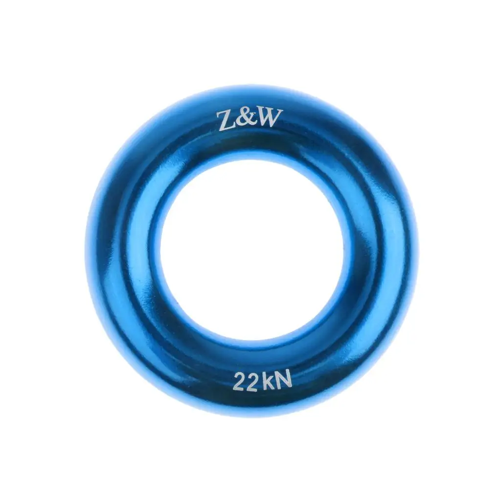 22KN Rock Climbing Rappel Ring Bail-Outs Tree Arborist Rigging Equipment - Blue 5cm