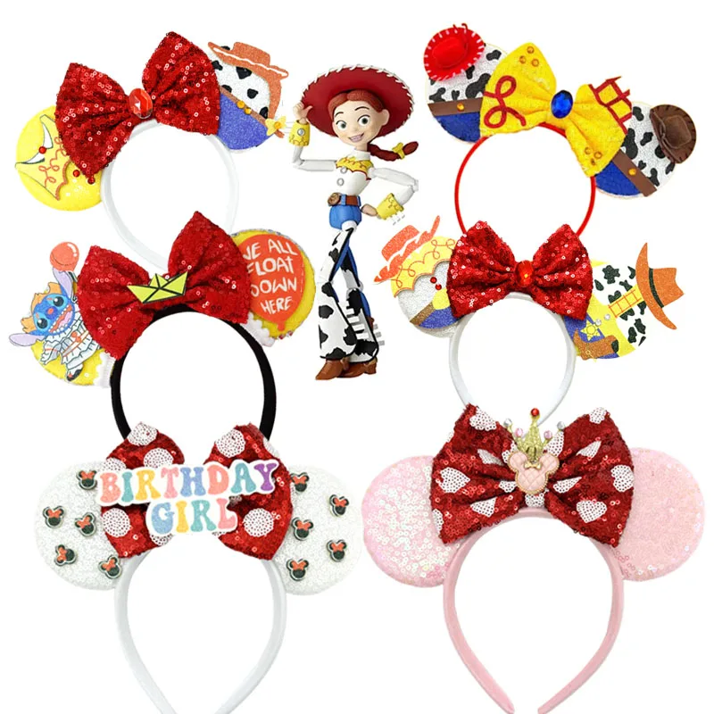 Birthday Girl Mickey Mouse Pixar Hair Accessories Women Woody Buzz Lightyear Headbands for Girls Disney Ears Alien Head band