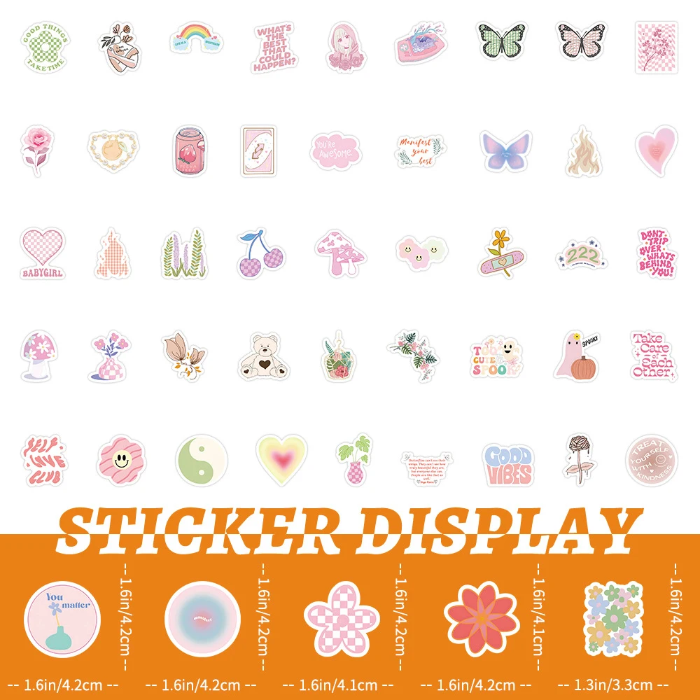 10/30/50/100 Stuks Ins Frisse Stijl Deense Verleden Stickers Schattige Cartoon Graffiti Sticker Telefoon Notebook Waterfles Esthetische Stickers