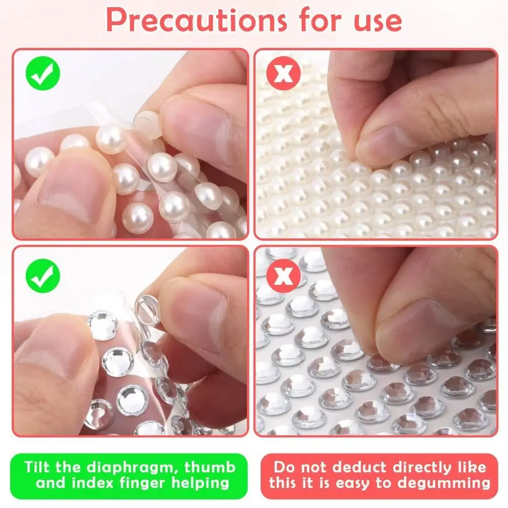 Mix 2/2.5/3mm Hair Rhinestones Stick Nail DIY Accessories Rhinestones Face Rhinestones Stickers Crafts Self Adhesive