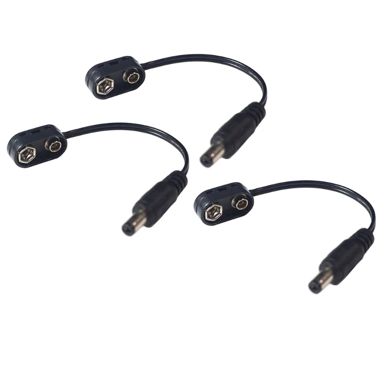 

3Pcs 9 Power Supply Adapter Cable Connector for Guitar Effect Pedal 9V Battery Clip Converter Power Cable Plug