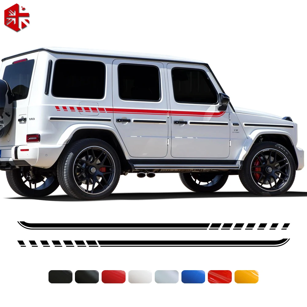 

2pcs Car Body Side Upper Waistline Racing Stripes Decal Stickers for Mercedes Benz G-Class W463 G63 G65