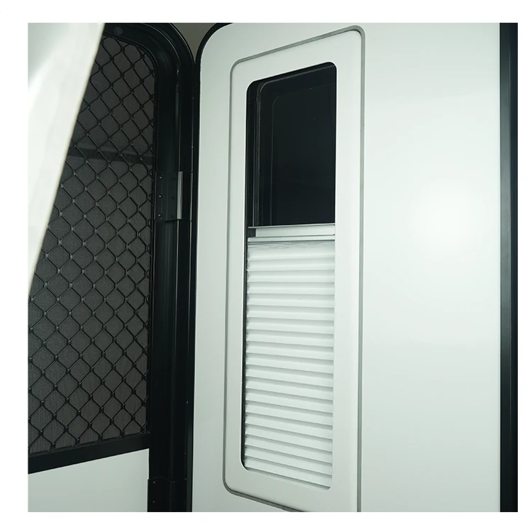 Knife-shaped RV Entry Door With Blind Aluminum Entry Door With Safety Nets And Insect Screens RV Door