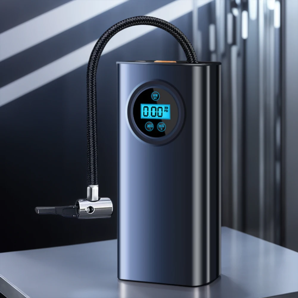 

Накачиватель автомобильных шин, перезаряжаемый, быстрый надувающий, небольшой воздушный насос, ЖК-дисплей, портативный воздушный насос 1500 мАч для автомобиля, мотоцикла, велосипедного мяча