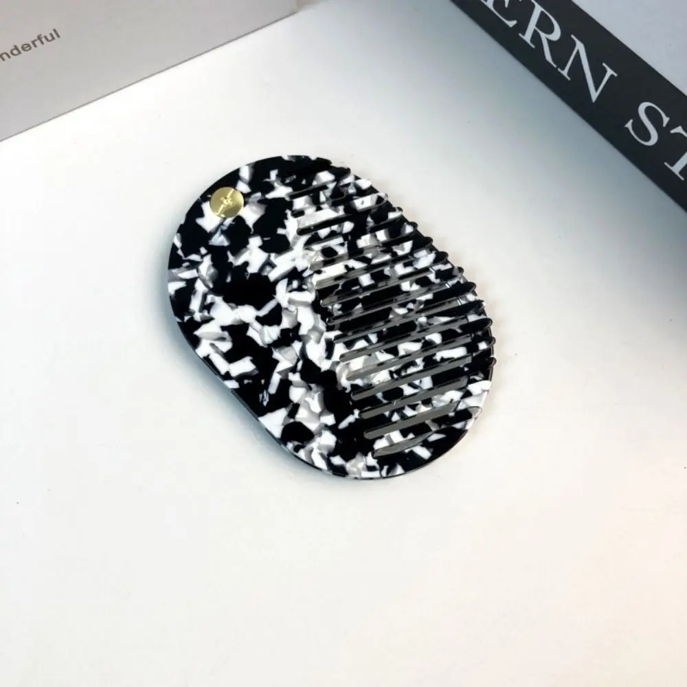 Miroir de maquillage en acétate Simple, Mini peigne multifonctionnel, peigne à cheveux épais et pliant, voyage