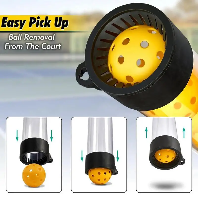 Pickleball Picker Draagbare Pickleball Pick-Up Buis Transparante Pickleball Collector 12 Ballen Grote Capaciteit Tennisbal Picker