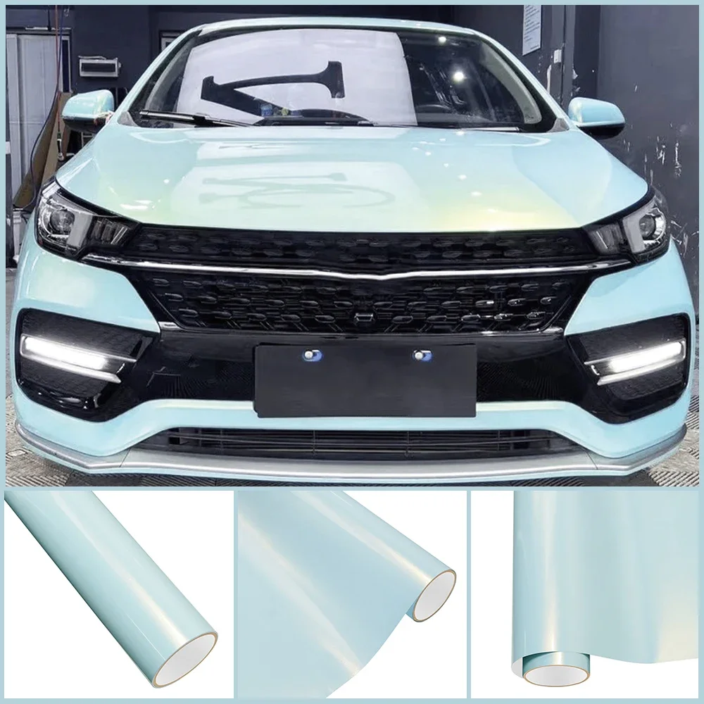 

Автомобильная виниловая пленка PET Super Magic Glacier Blue Водонепроницаемая наклейка на капот двигателя автомобиля Самоклеящаяся пленка для украшения кузова мотоцикла