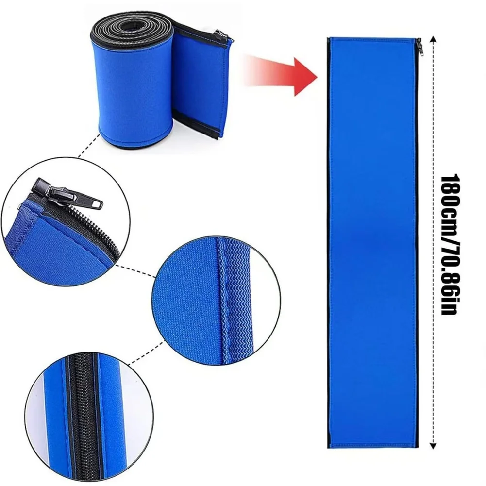 Neoprene Pool Ladder Rail Sleeve with Adjustable Fit for Standard Handrails and Quick Slide On Zipper Installation Method