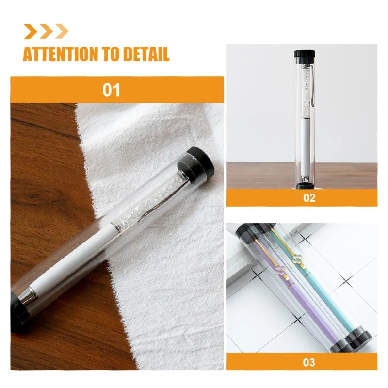 12Pcs Cylindrical Pen Box Clear Packing Boxes Pen Holder Pen Container Pencil Boxes Empty Ballpoint Boxes