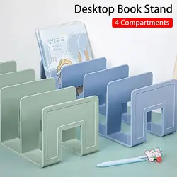 1Pcs Acrylic Desk Organizer 4 Compartment Bag Closet Shelf Divider Bookshelf Tabletop Colorful Four Frames Book Stand