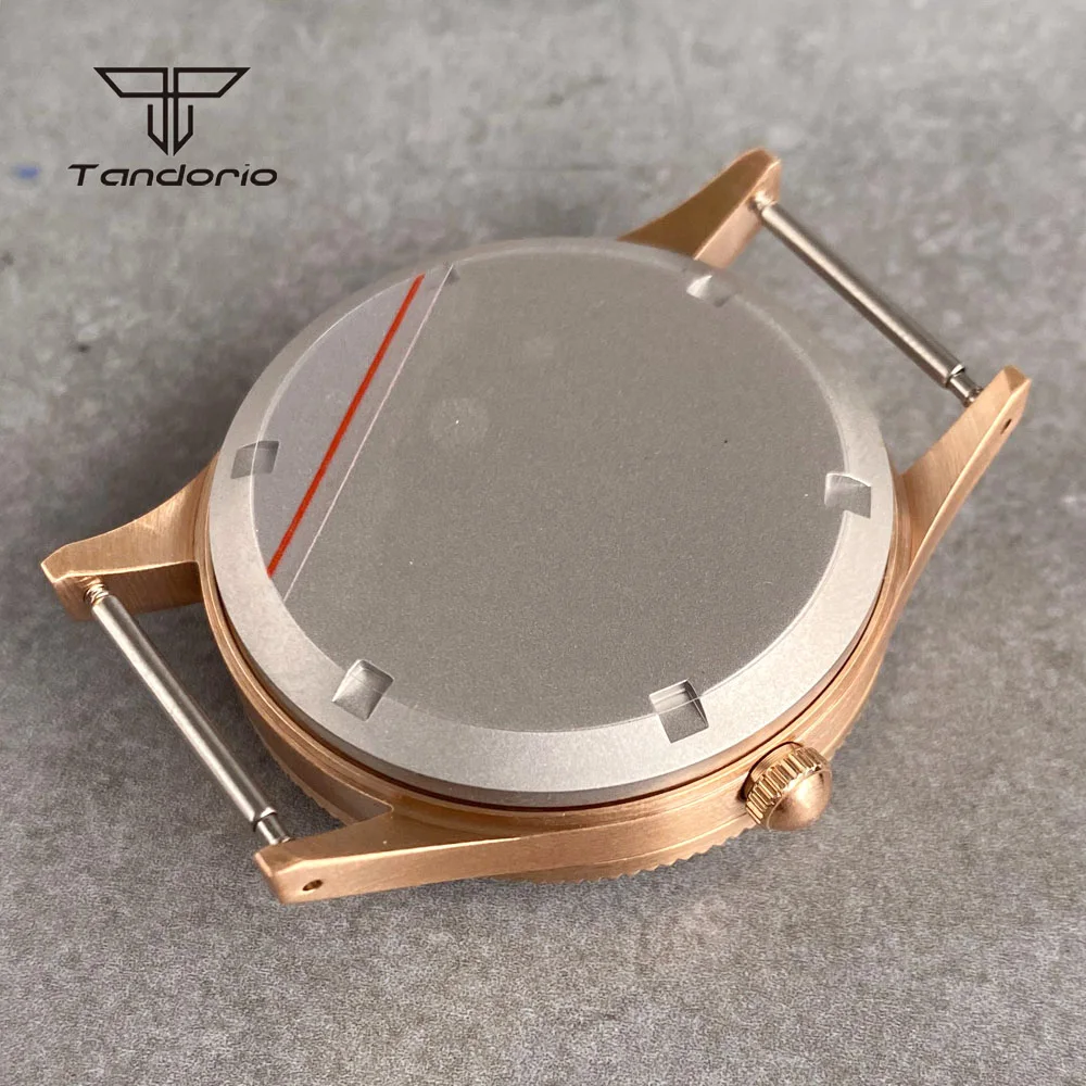 Real Cusn8 Bronze 40mm Automatic Watch Case Domed Sapphire Crystal Luminous 120 Clicks Bezel Fit NH35 NH36 NH34 ETA2824 PT5000