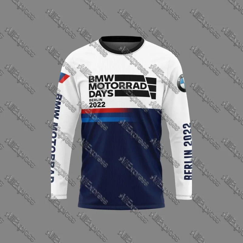 

2025 Summer Men's Quick-drying Motorcross BMW T-Shirt Locomotive Clothing Sports Breathable Sweat-absorbing Racing Long Sleeves