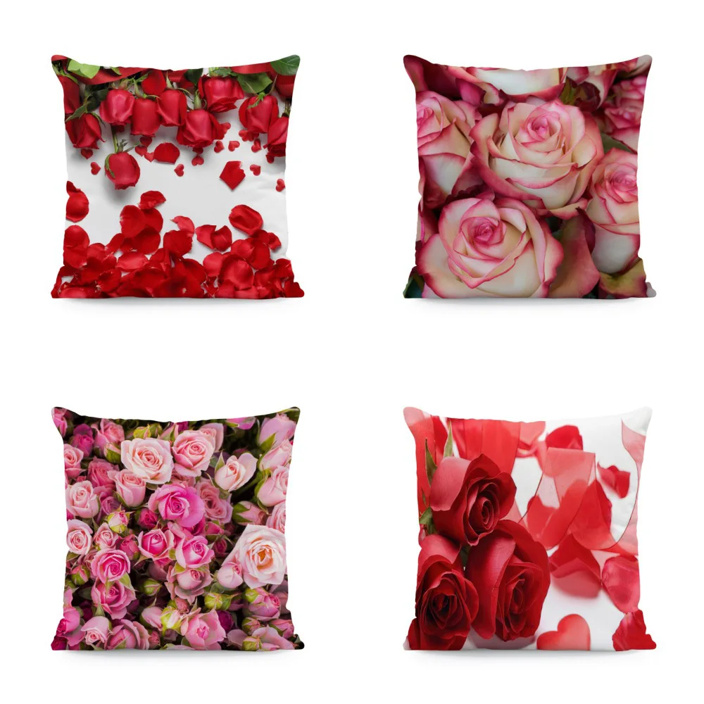 

1pc Romantic Rose-Printed Pillowcases: Add a Touch of Elegance and Charm to Your Space