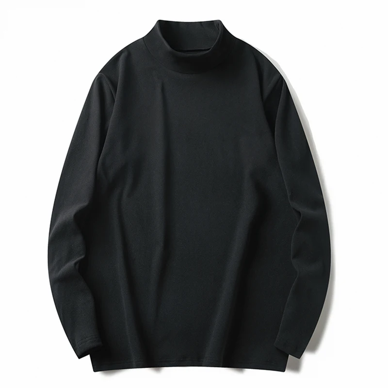 

Men's Long Sleeve Double-sided Brushed Base Shirt Casual Sportswear Polyester Fiber Thermal Top for Autumn Winter Large Size