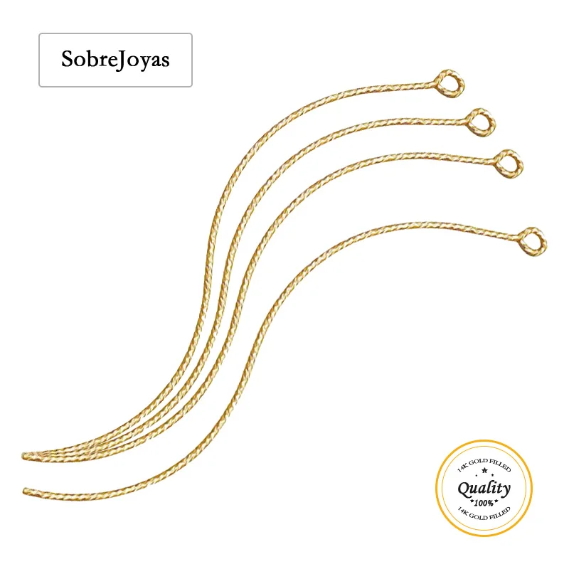 

14K Gold Filled Curved Sparkle Eye Pins Hypoallergenic Jewelry Accessories for DIY Pendant Making Wholesale
