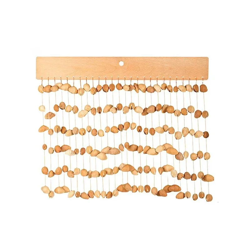 Natural Nut Shell Hand Bell Wind Chime Percussion Set Tuned Relax Instrument for Yoga Meditation Outdoor Garden Decor Accessory