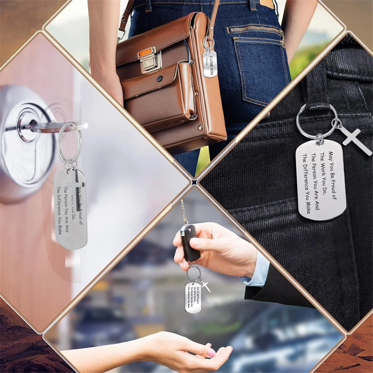 30 قطعة سلسلة مفاتيح معدنية قابلة للنقش الفراغات ختم معدني الفراغات للنقش الفولاذ المقاوم للصدأ فارغة حلقة رئيسية العلامة مع ثقب