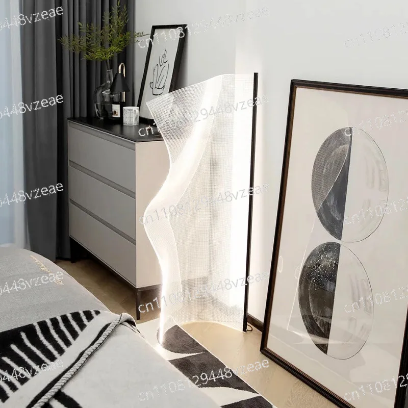 

Minimalist Designer Floor Lamp Living Room Bedroom Artistic Personality Acrylic Streamer Lamp Room Bedside Ambient Desk Lamp