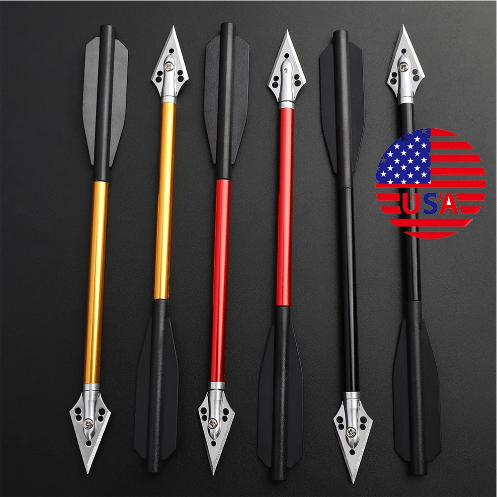 

12pcs Archery Short Aluminium Arrow 6.7 inch Crossbow Bolt Blade Arrowheads for Archery Crossbow Hunting Shooting Outdoor Sports