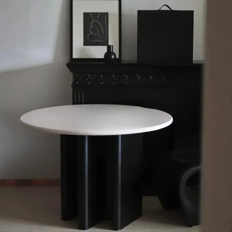 

AAxqqRound Table Dining Table Cream White Wood French Modern High-end Table