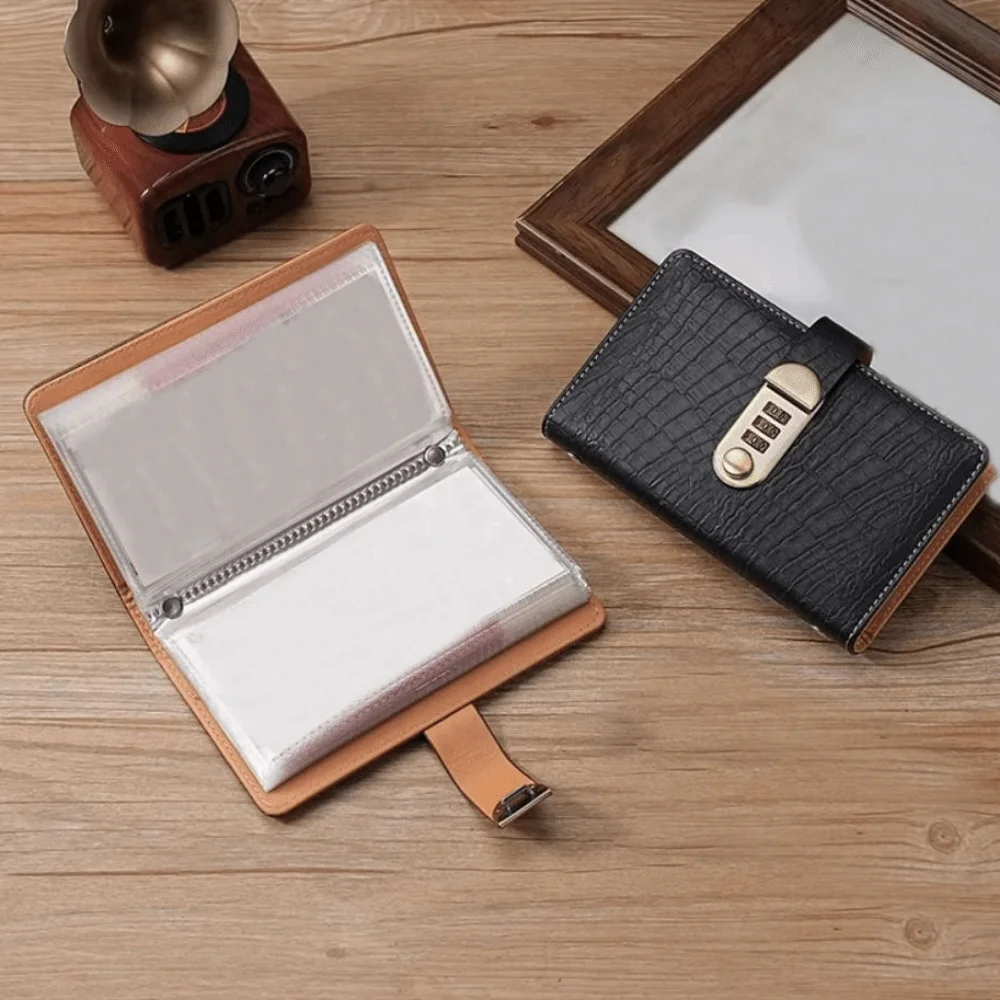 

PU Leather Money Savings Challenge Binder Solid Color Clear View Budget Bill Organizer Save Money with Password Lock