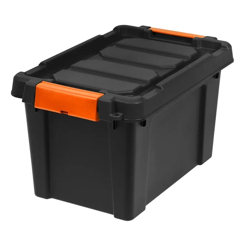 

5 Gallon (20 Qt.) Heavy Duty Plastic Storage Bin, Utility Tote Black, Single Pk