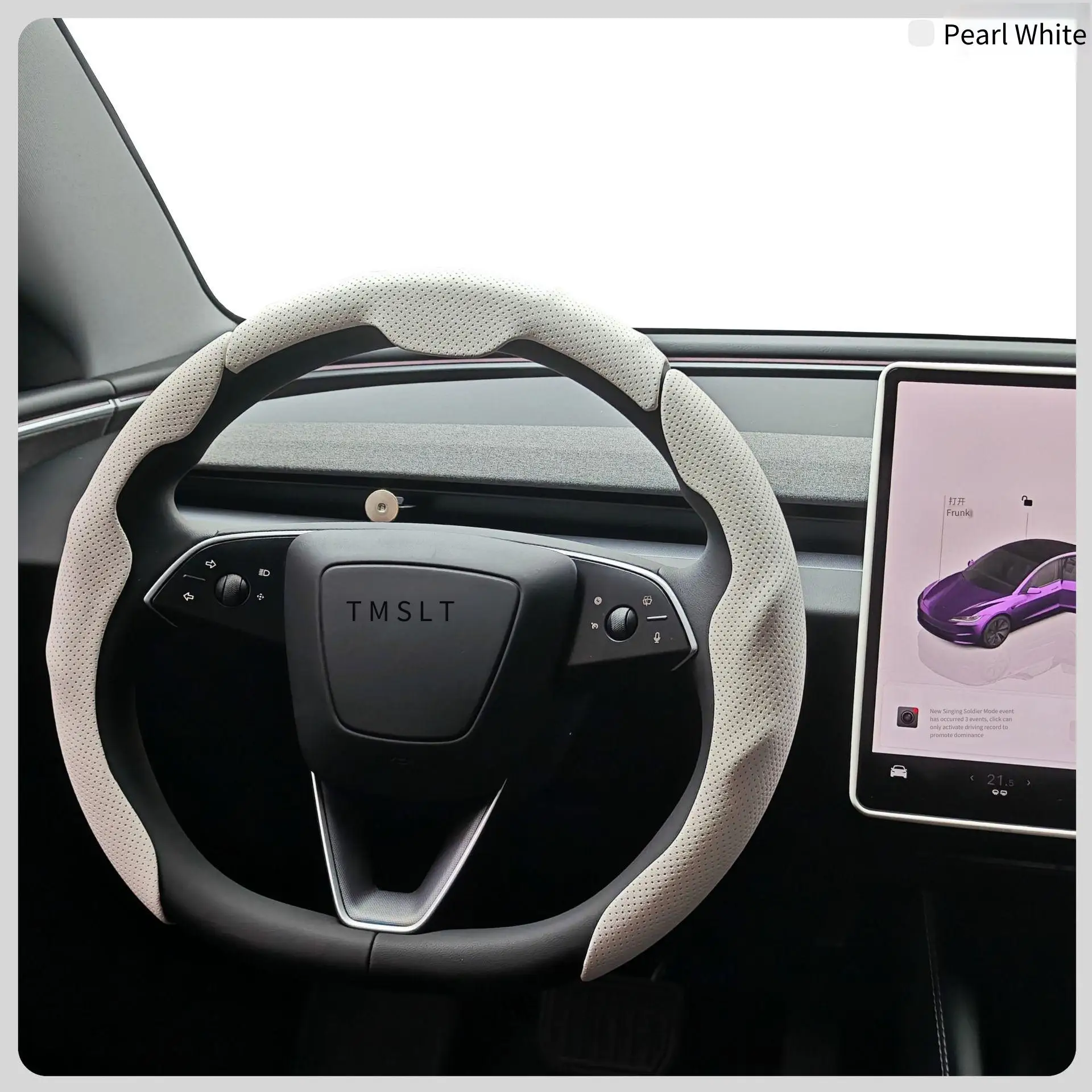 3Pcs Perforated Leather Breathable Anti-Slip Sweat-Absorbing Universal Car Steering Wheel Cover Auto Accessories