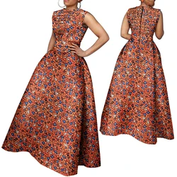 BintaRealWax Weave Hollow Out African Women Dresses Sexy Real Wax Print Clothing Sleeveless Dress for Lady WY1487