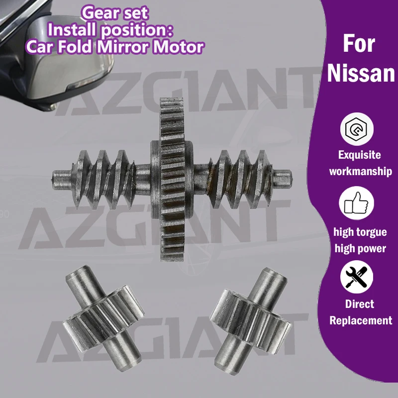 

AZGIANT For Nissan Qashqai J10 2006 2007 2008 2009 Car Side Wing Mirror Folding Actuator inner metal 35/15 Teeth gears tools new