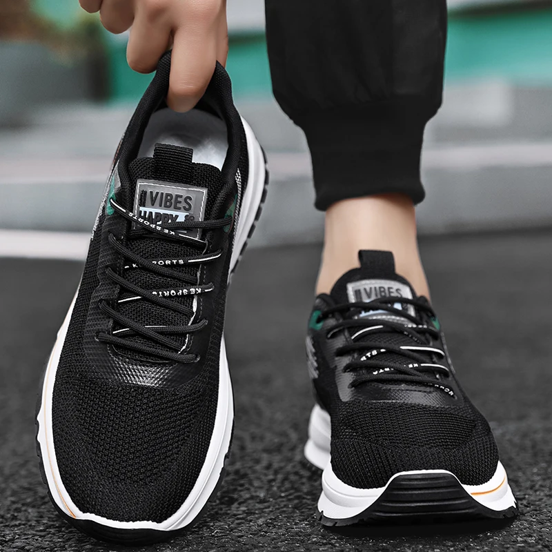 

Новые летние уличные кроссовки для мужчин, большие кроссовки с круглым носком, цветная дышащая сетка на мягкой подошве со шнуровкой