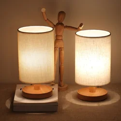 Nordic Wood Table Lamp Night Light USB Powered Modern For Bedroom Illumination Warm White Gift Wooden Bedside Kids Room Decor