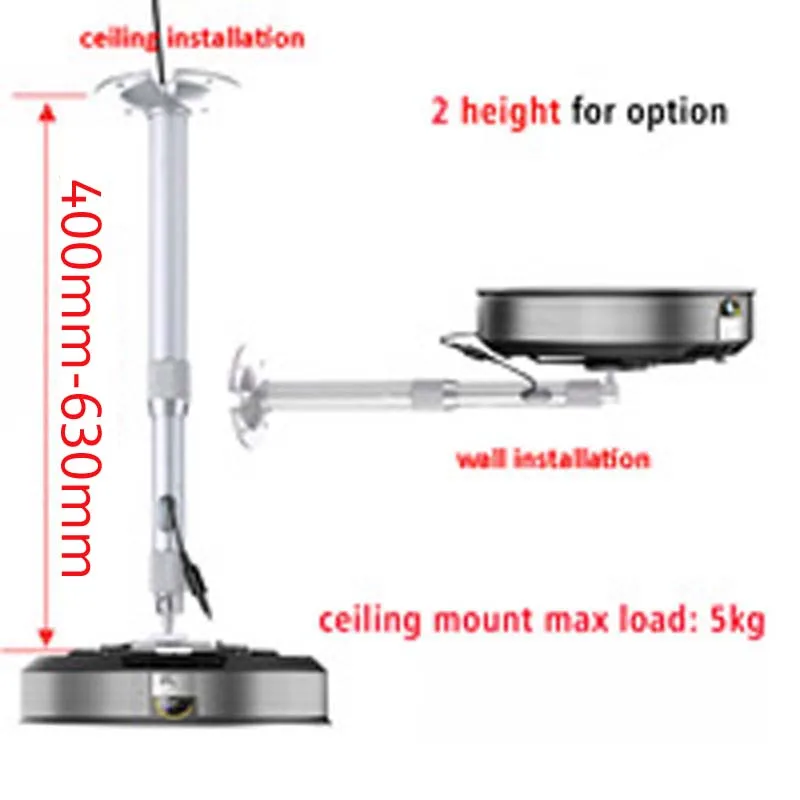 PMA-M1-4063 40cm-60cm Universal Mini projector wall ceiling stand 360 rotate tilt mini projector clamp bracket bedside