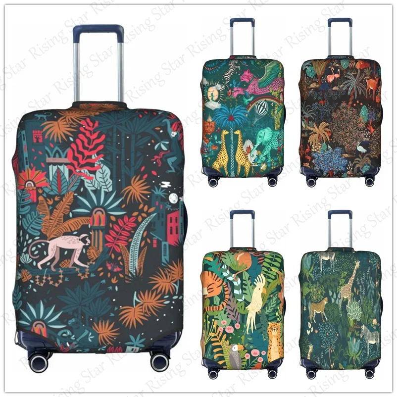 

Travel suitcase protective case, suitcase cover, elastic protection, washable Luggage cover, City Jungle animal 18-32 in