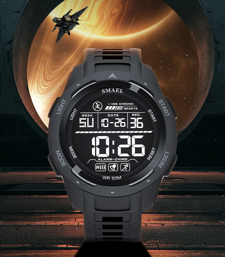 SMAEL 8105 Men's Digital Sport Watch - 50M Waterproof LED Backlight Alarm Stopwatch Chronograph Shock Resistant