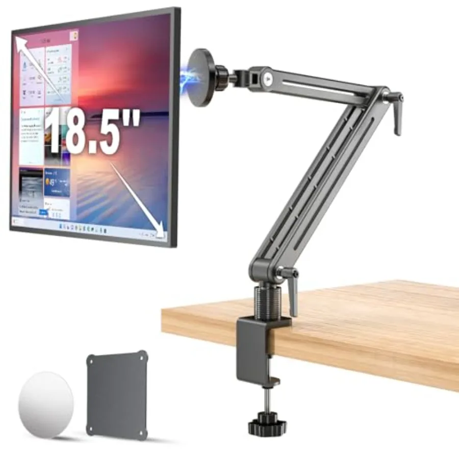 

Strong Magnetic Portable Monitor Desk Clamp 75mm VESA Mount for 4.7-18.5 Tablets with 360 Rotation Base Aluminum Alloy Stand JK