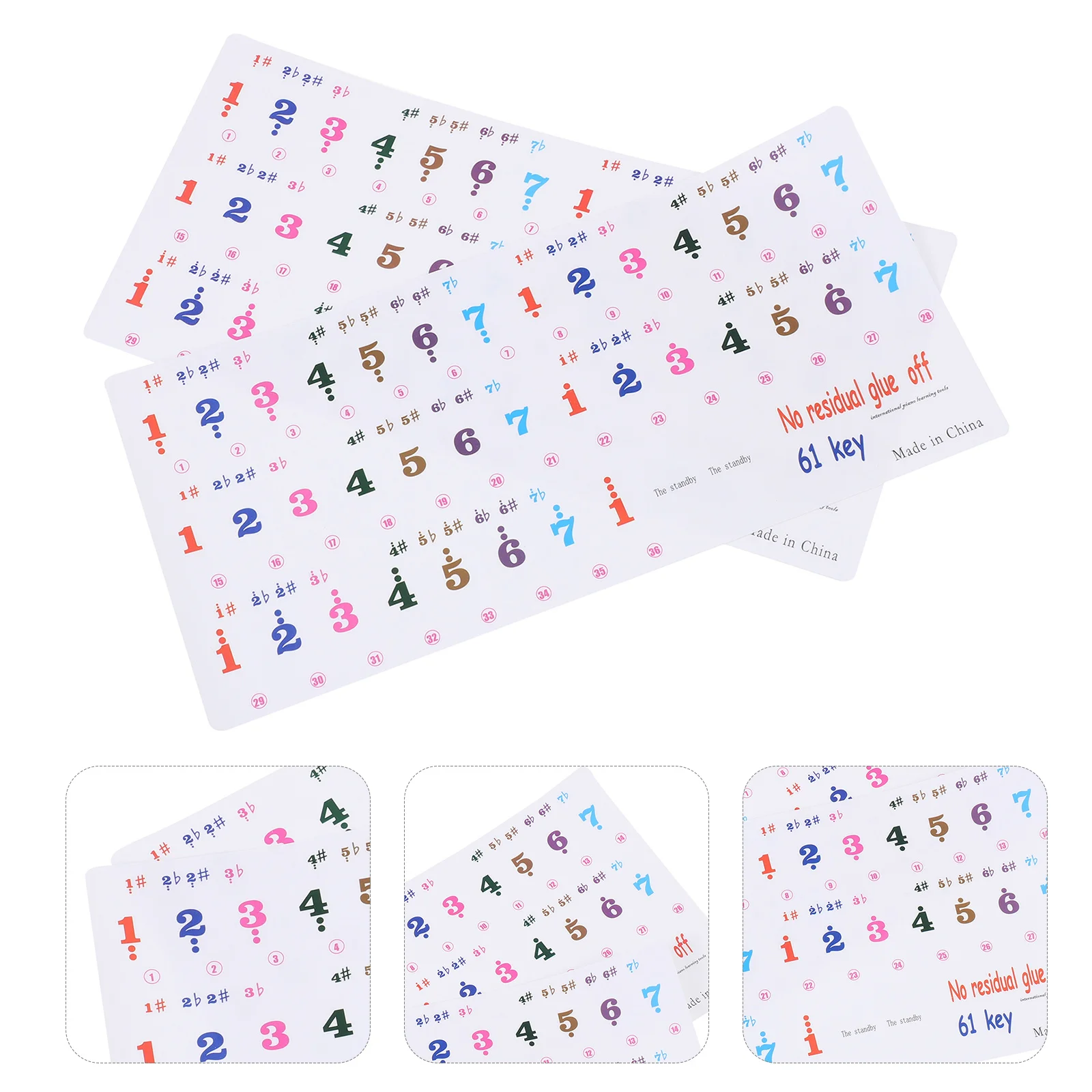 

2 Sheets Keyboard Sticker For Piano Beginner Practical Decal Music Instrument Supplies Piano Learning Tool Easy Apply Remove No