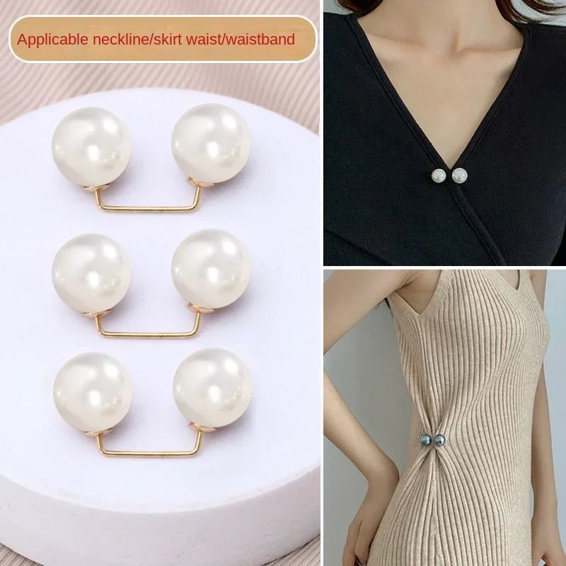 Broche en Alliage de Structure pour Serrer la Taille, réinitialisation avec Perle Artificielle, lèvent Réglables, Accessoires pour Vêtements, 3 Pièces, Offre Spéciale