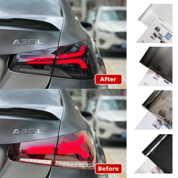 30*120cm tinte de faro de coche luz antiniebla luz trasera pegatina impermeable luz antiniebla automática luz trasera humo negro pegatinas de lámpara trasera