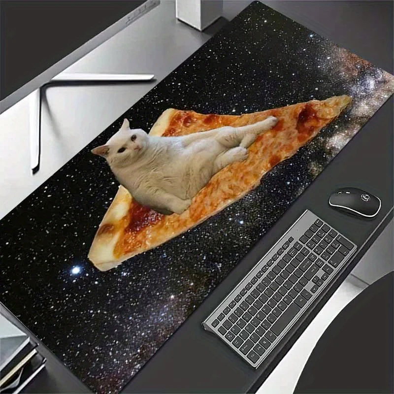 

Pizza Cat mousepad is washable, anti-slip, and made of durable rubber. It is a washable desk pad suitable for offices and gamers