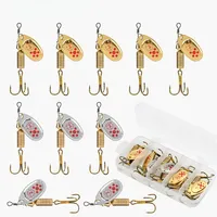 10Pcs 6.7cm 7g Spinner Spoon Metal Bait Fishing Lure Sequins Crankbait Spoon Baits for Bass Trout Perch Pike Rotating