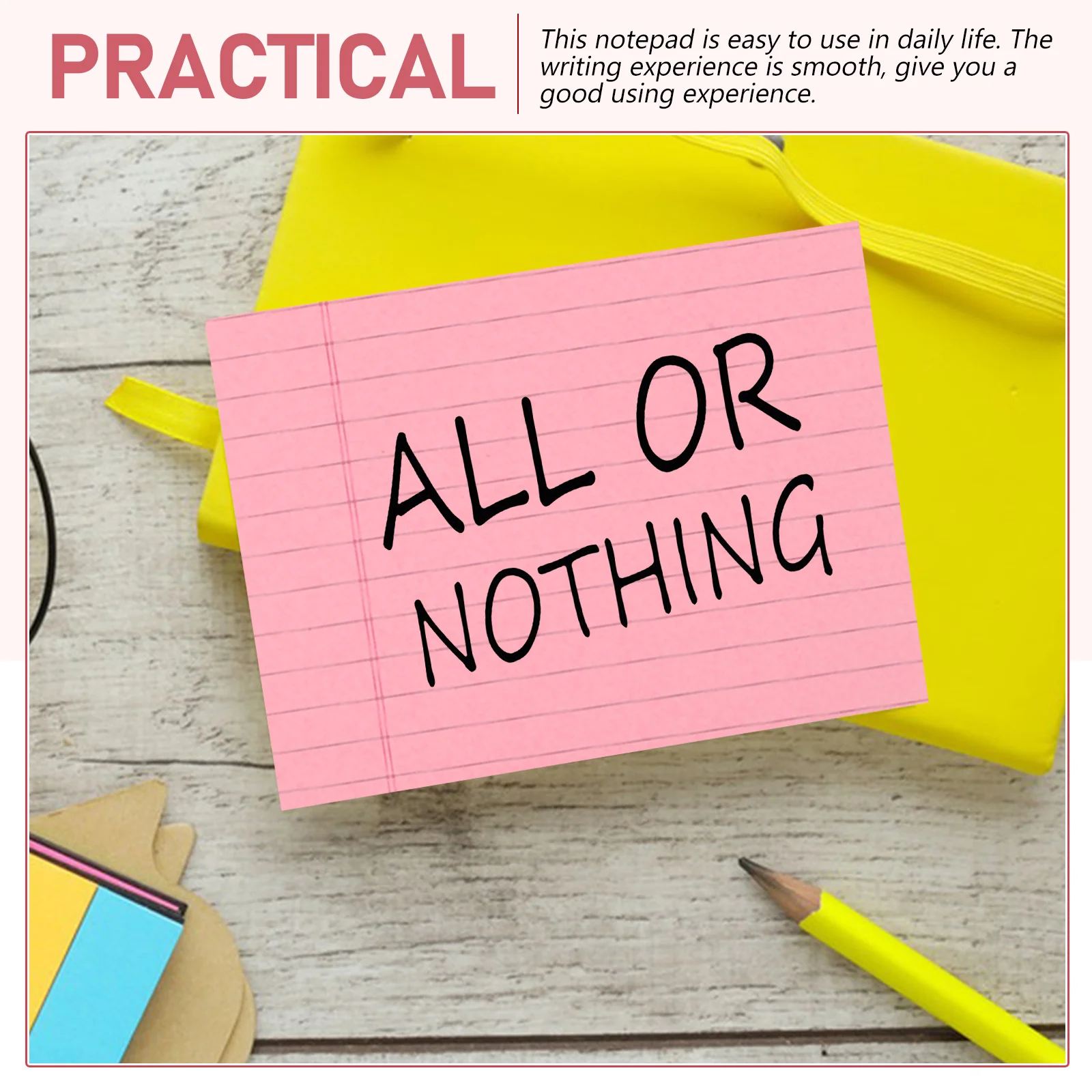 

4 Pcs Legal Notepads Lined Notebooks Small Wide Ruled Paper Pocket Size School Office Memo Pads Tear Off Nonstick Design Long